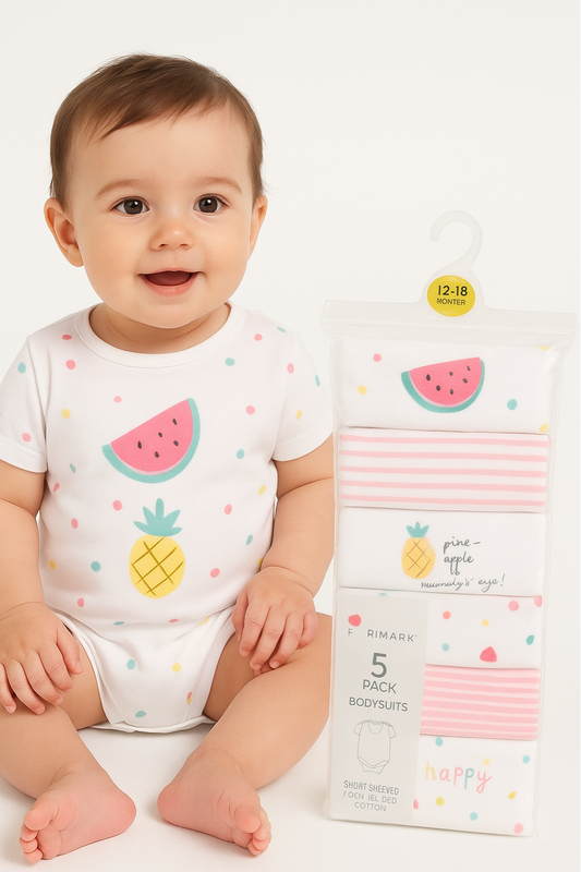 Matalan 5-Pack Baby Rompers | Soft Cotton Comfort