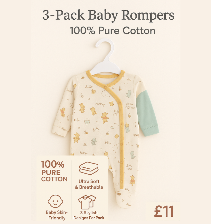 Newborn Baby Romper - UK Luxury Cotton