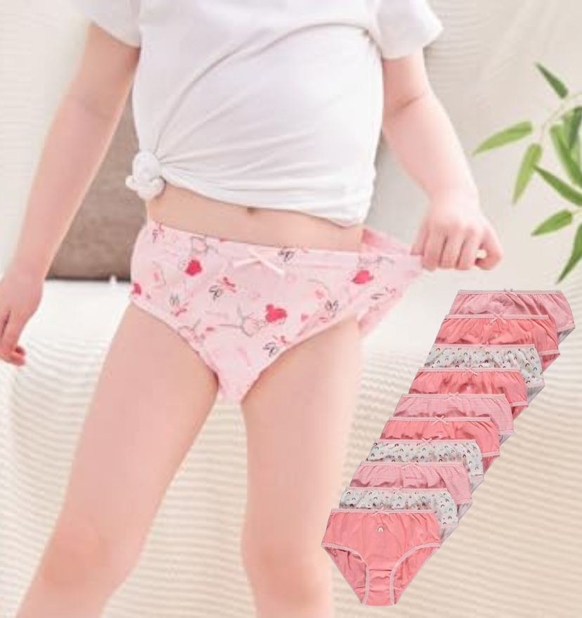 Premium Girls Cotton Panties- Pack of 10
