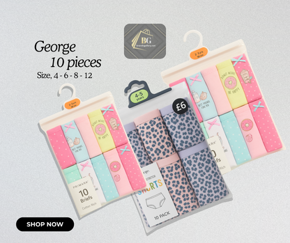 UK Brands Baby 10-Pack Panties – Soft Cotton Comfort for Little Ones