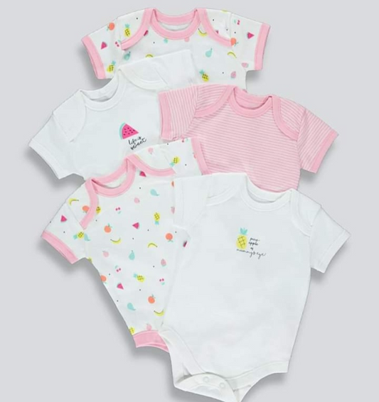 Matalan 5-Pack Baby Rompers | Soft Cotton Comfort