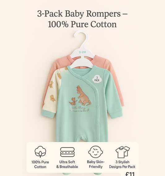Newborn Baby Romper - UK Luxury Cotton